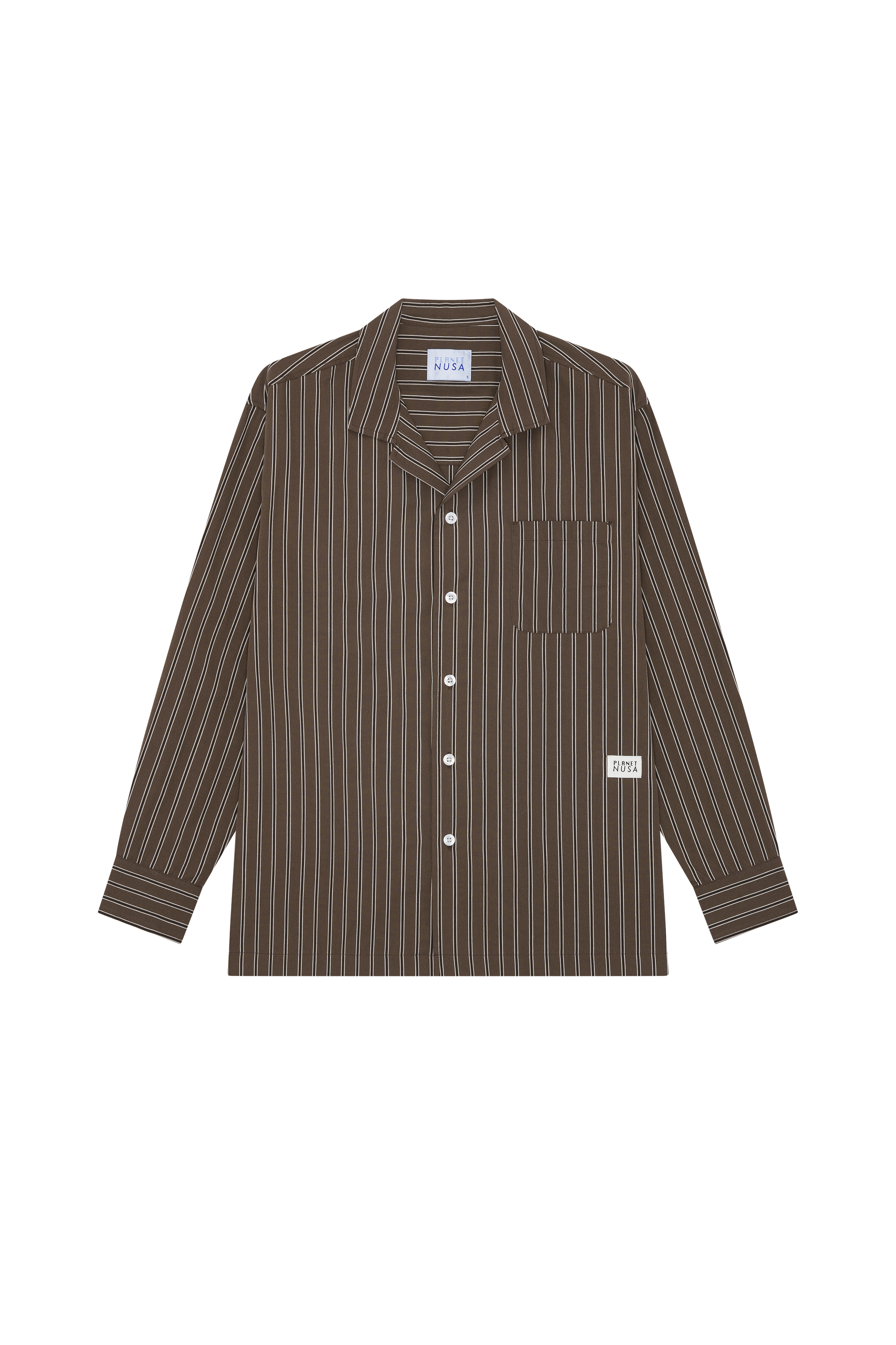 Out & About1 Shirt - Chocolate Brown Stripes – Planet Nusa