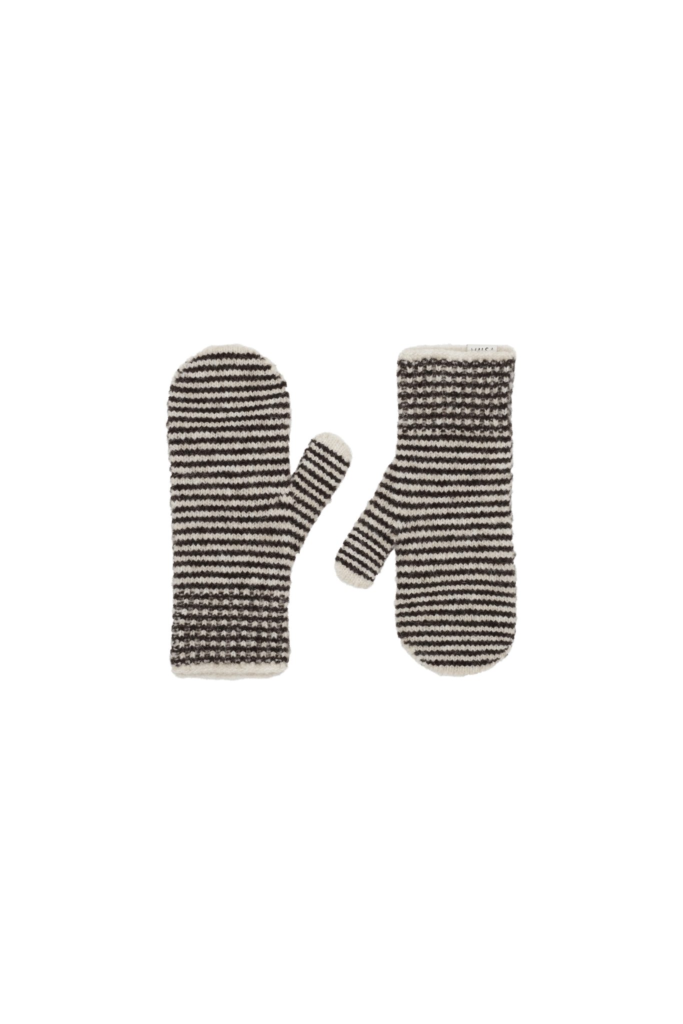 Alaska1 mittens brushed – Chocolate brown stripes