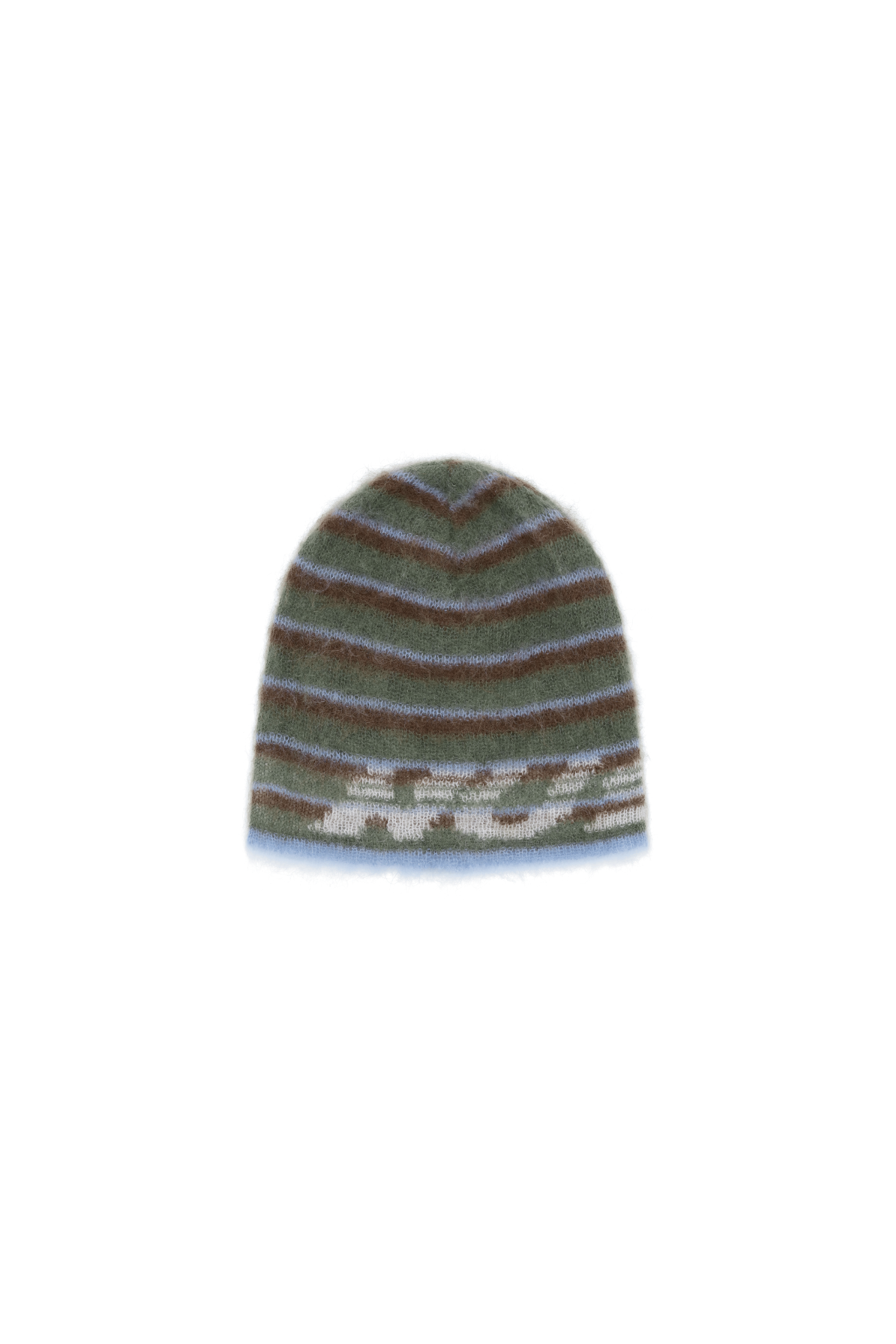 Tulsa1 beanie – Green/brown/blue stripes