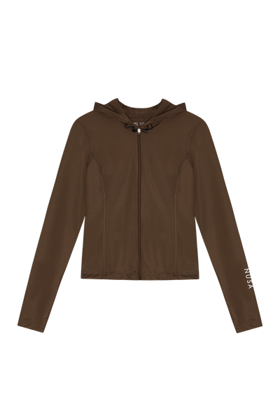Women's Florida1 Zip Hoodie - Chocolate Brown - Planet Nusa