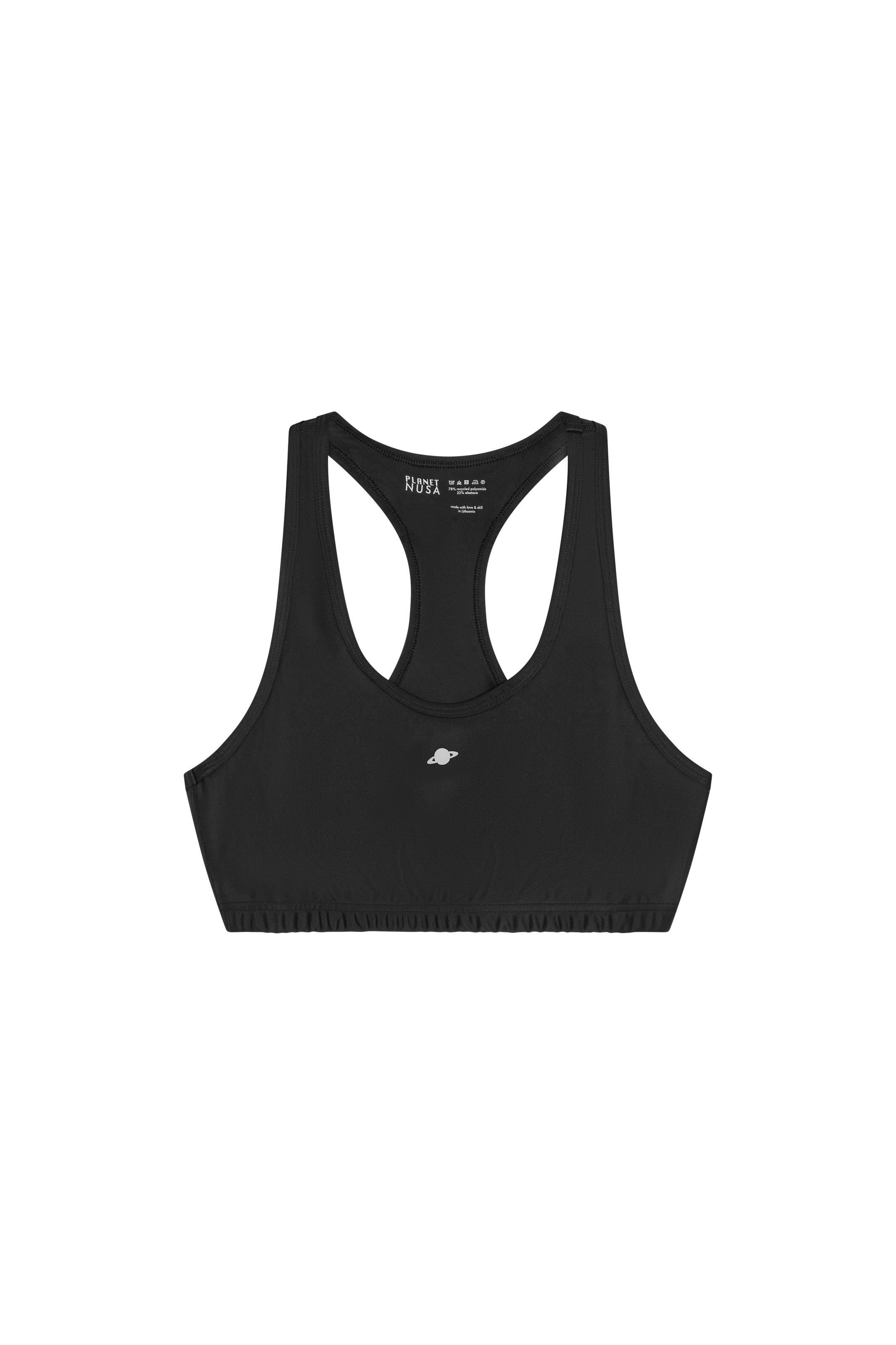 Women's Racerback1 Power Sports Bra - Black - Planet Nusa