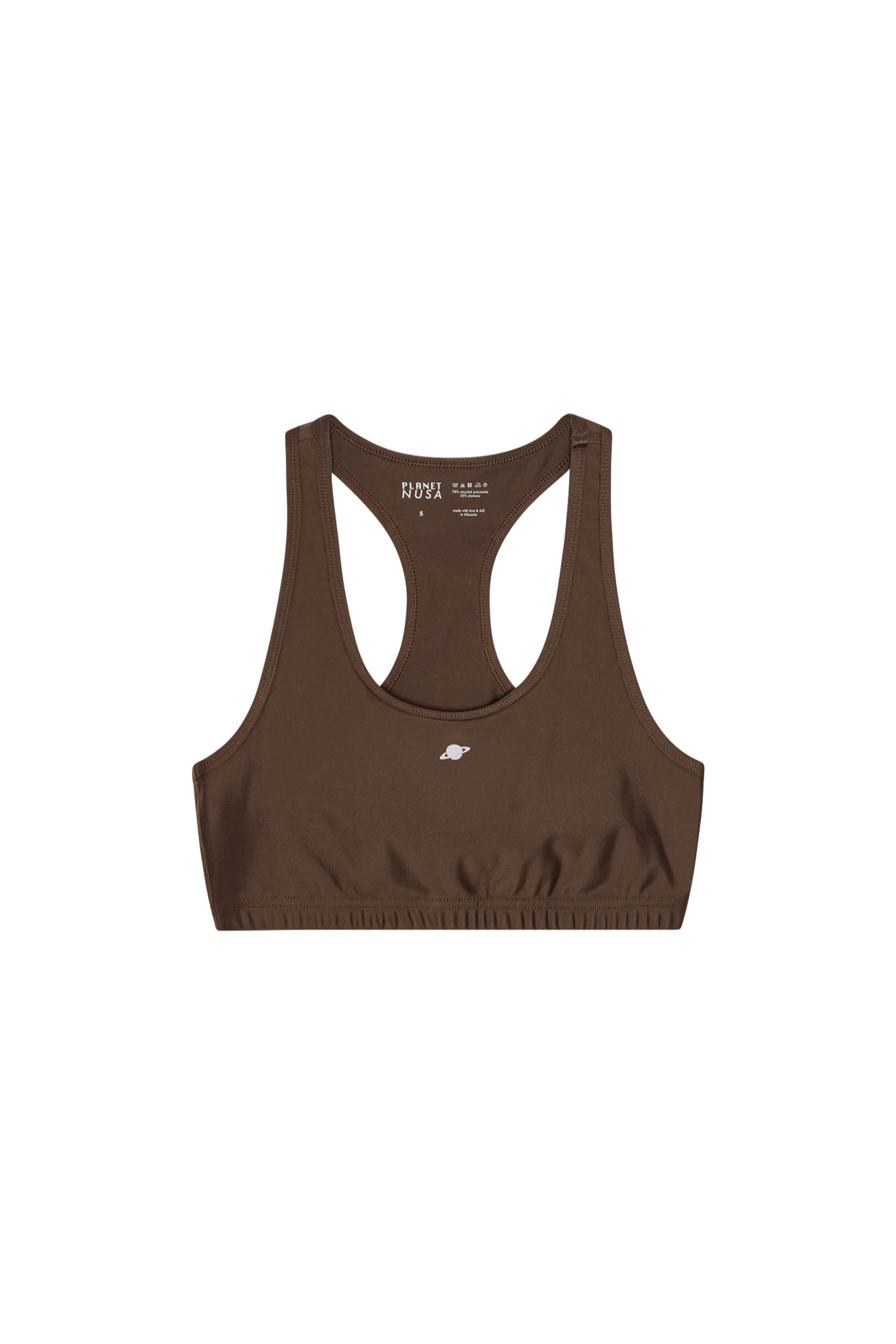 Women's Racerback1 Power Sports Bra - Chocolate Brown – Planet Nusa