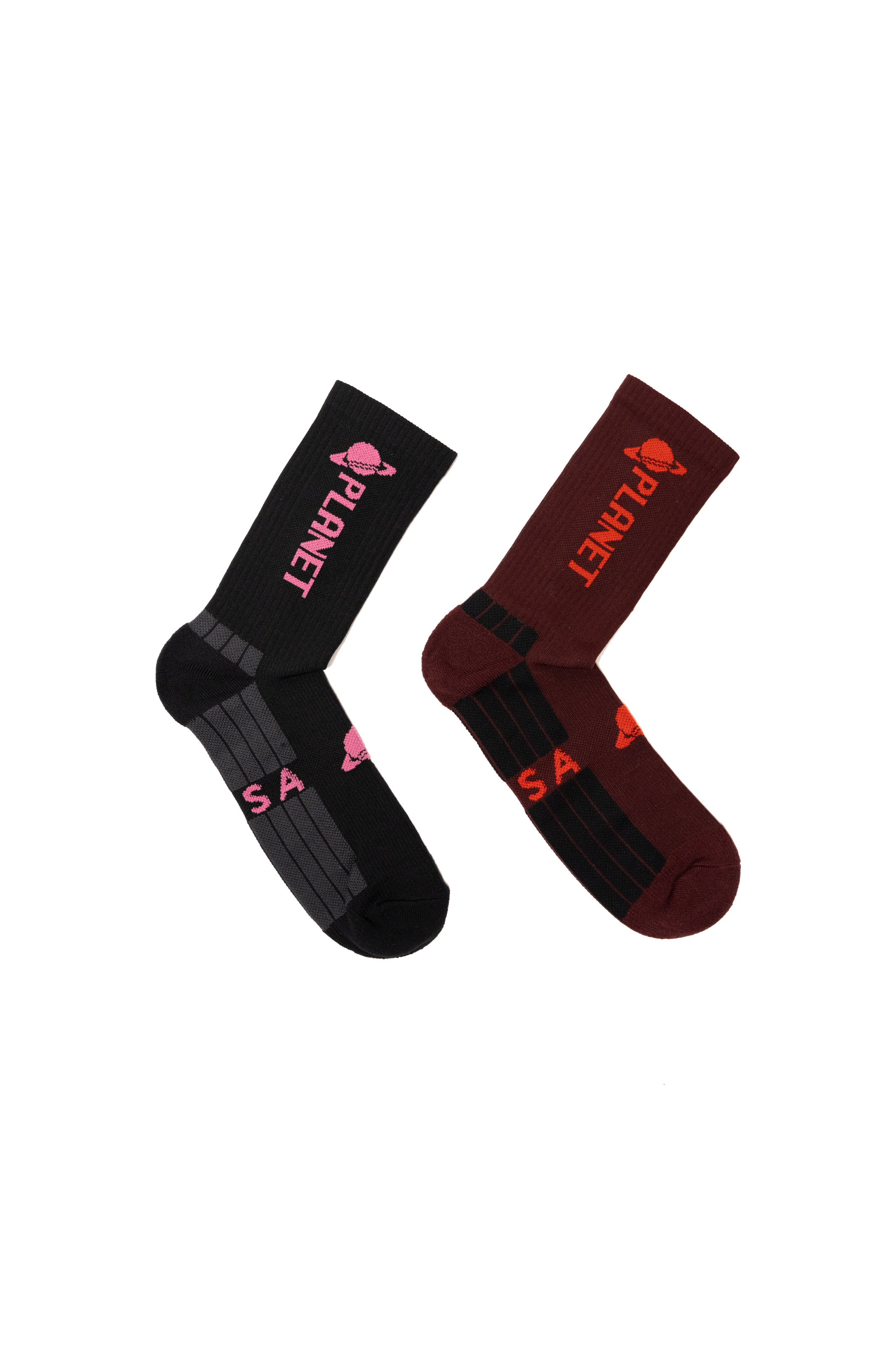 Men's Sock 2-Pack - Deep Burgundy Black Combo - Planet Nusa