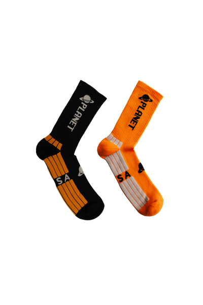 Men's Sock 2-Pack - Orange Black Combo - Planet Nusa Men's Sock 2-Pack - Orange Black Combo - Planet Nusa