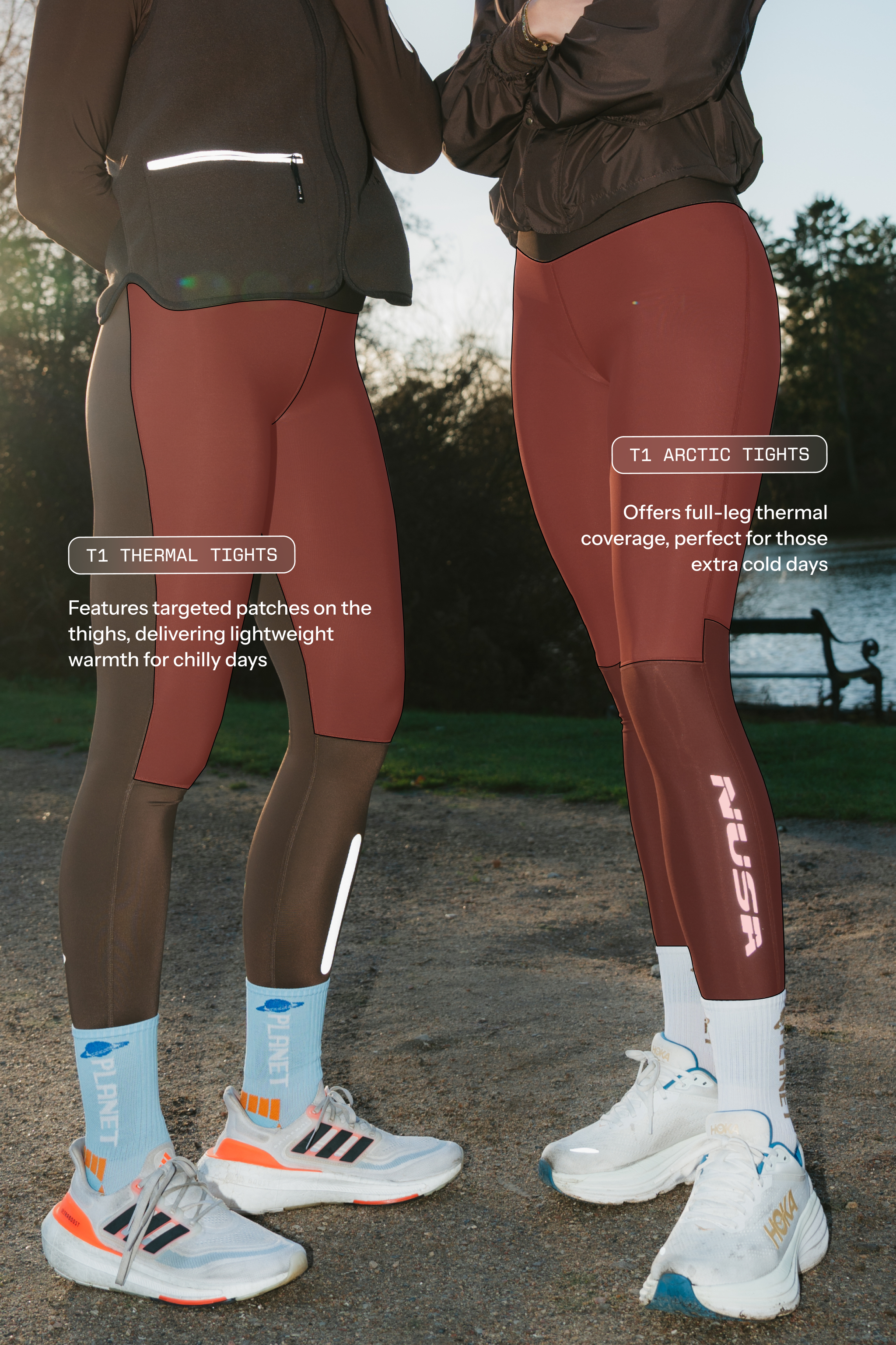Women's T1 Arctic Tights - Chocolate Brown - Planet Nusa
