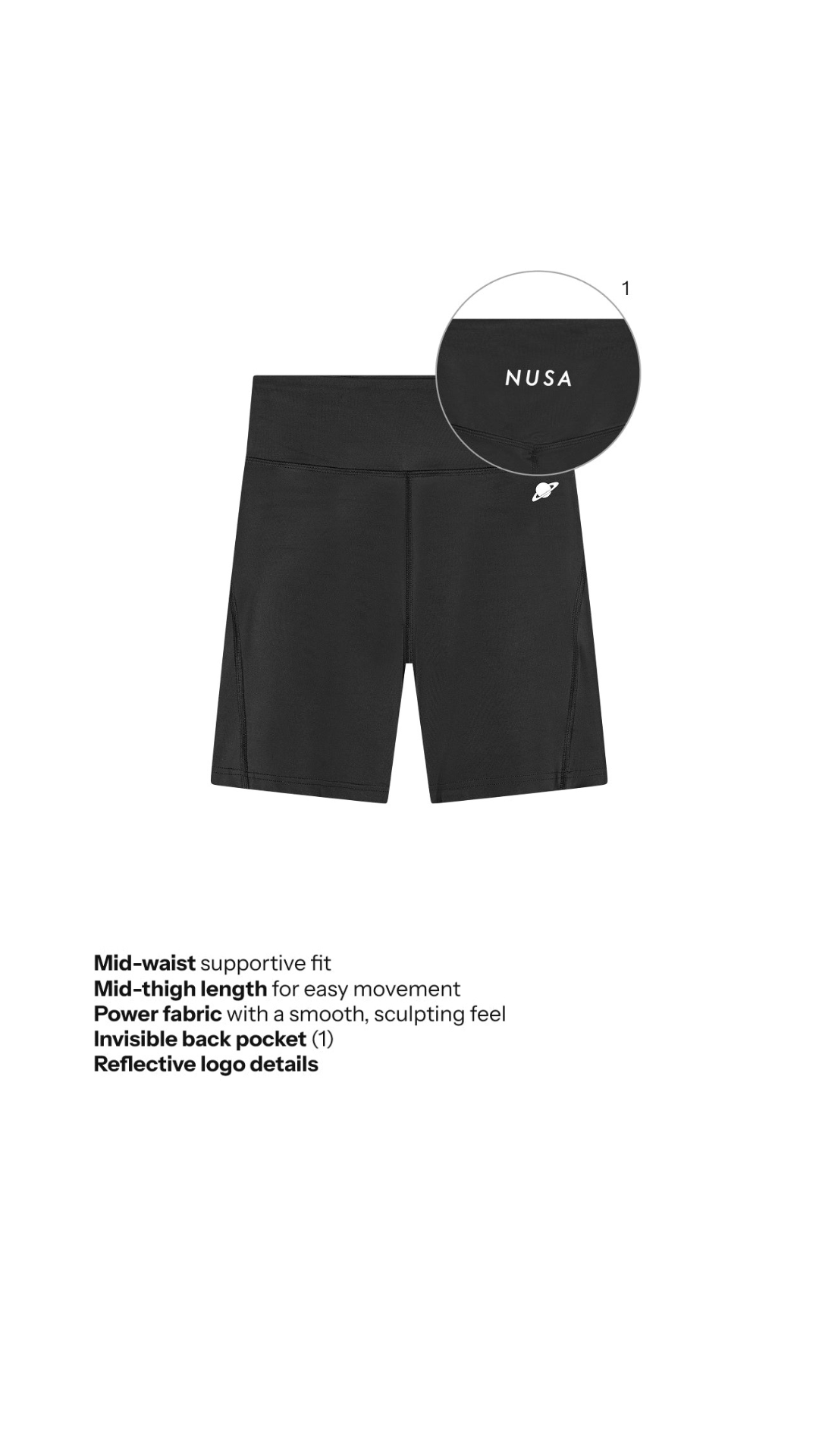 Women's S1 Power Shorts - Black - Planet Nusa